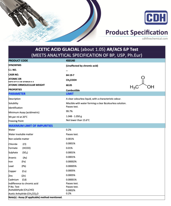 ACIDO ACETICO GLACIAL - Imagen 2