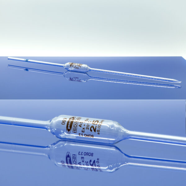 PIPETA VOLUMETRICA (AFORADA) EN VIDRIO CL A CAP 25 ML